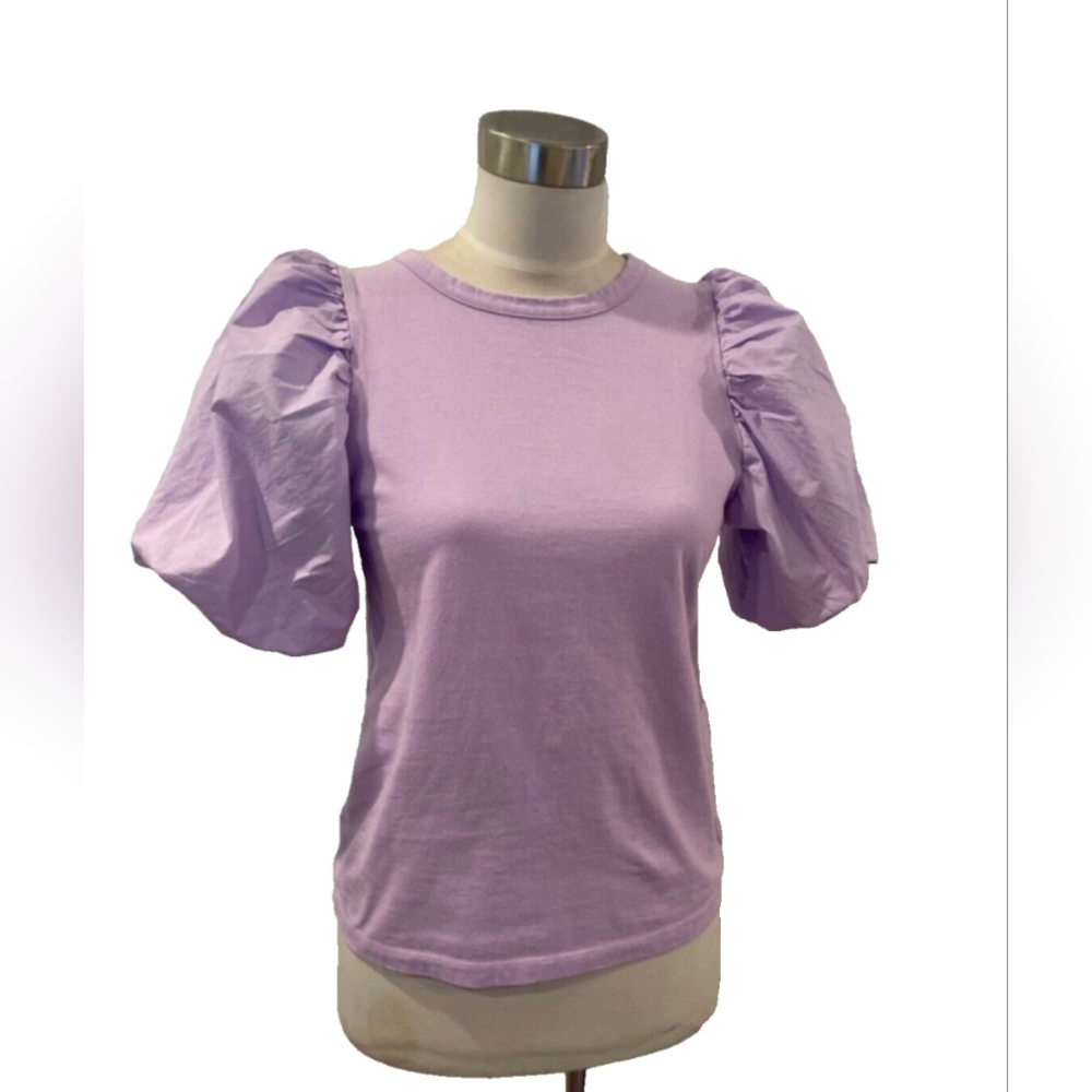 A New Day Lavender Puff Sleeve Top - Picture 2 of 10